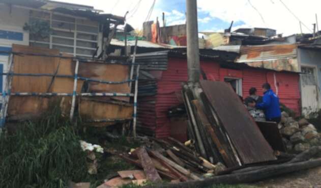 Vivienda del barrio Divino Niño (Ciudad Bolívar), afectada por el invierno