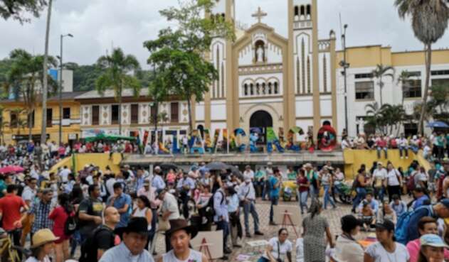 Marcha del paro nacional en la ciudad de Villavicencio