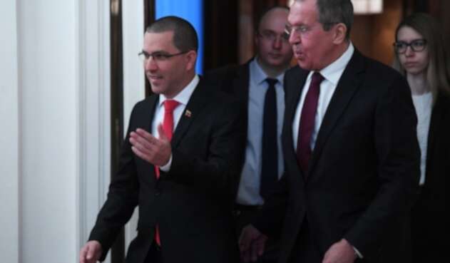 Jorge Arreaza y Serguéi Lavrov, ministros de exteriores de Venezuela y Rusia