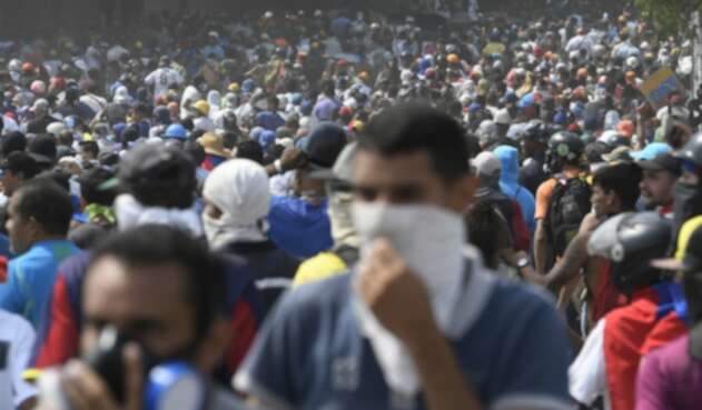 Opositores al régimen de Nicolás Maduro concentrados en Caracas