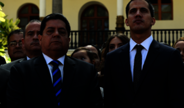 Edgar Zambrano, vicepresidente de la Asamblea Nacional de Venezuela junto a Juan Guaidó