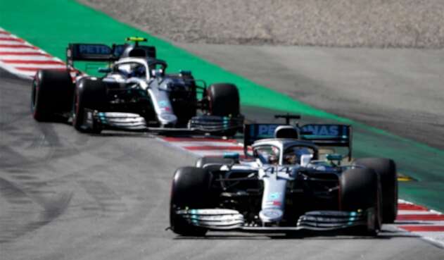 Lewis Hamilton y Valtteri Bottas en el Gran Premio de España de Fórmula 1