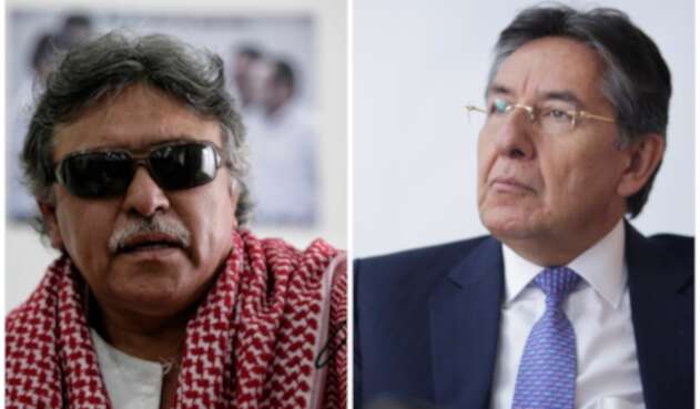 Jesús Santrich, integrante del partido Farc, y Néstor Humberto Martínez, fiscal general de la Nación