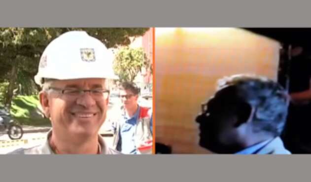 Juan Carlos Montes durante su paso por el IDRD y en el video del caso Gustavo Petro