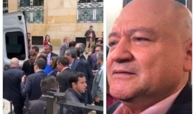 A la izquierda la asistencia al senador José Obdulio Gaviria. A la derecha el senador Julián Gallo