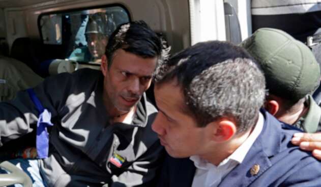 Leopoldo López y Juan Guaidó, el 30 de abril de 2019 en Caracas