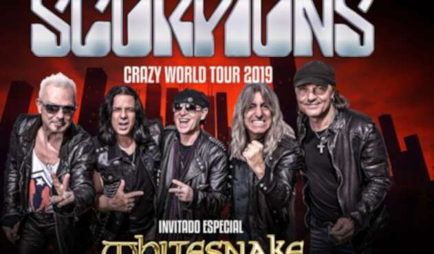 Publicidad oficial de Scorpions y Whitesnake en Colombia
