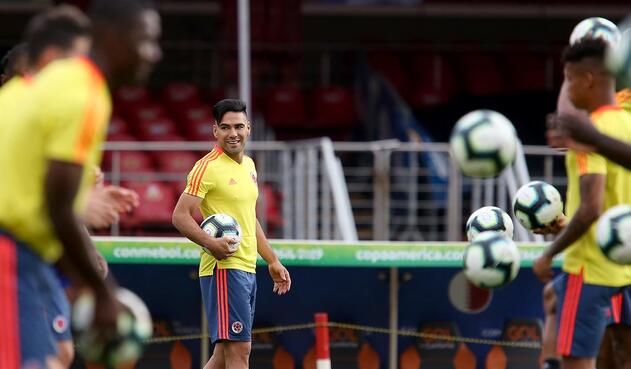 Falcao no será titular con Colombia en el partido ante Catar. Copa América · Entrenamiento Selección Colombia