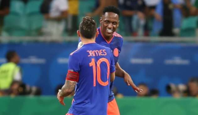 Yerry Mina y James Rodríguez - Selección Colombia