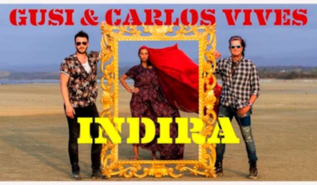 Gusi, Melissa Varón y Carlos Vives promocionando el video de Indira