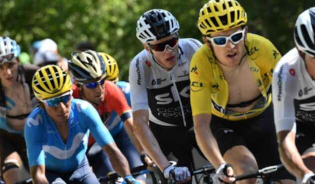 Nairo Quintana, Christopher Froome y Geraint Thomas. Nairo Quintana, Christopher Froome y Geraint Thomas.