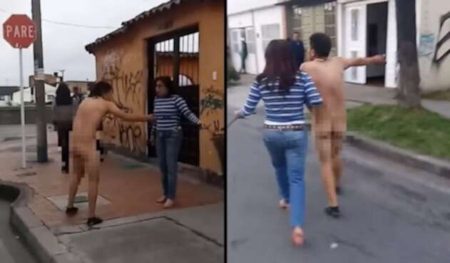Supuesto ladrón desnudo
