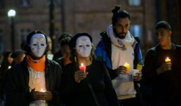 Protesta contra asesinatos de líderes sociales.