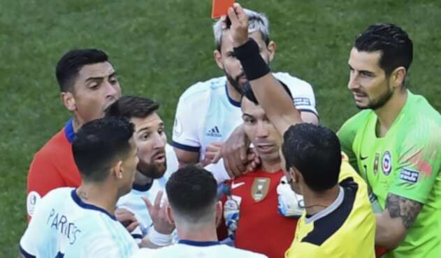 Messi vio la roja en el partido por el tercer puesto de la Copa América Brasil 2019