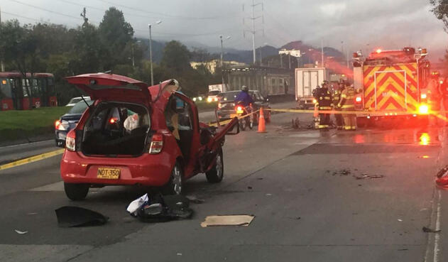 Accidente en la Autopista Norte con Calle 153
