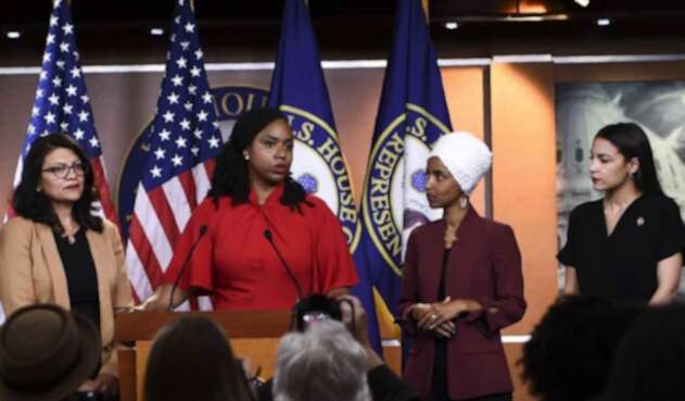 Las congresistas estadounidenses Alexandria Ocasio-Cortez, Ayanna Pressley, Ilhan Omar y Rashida Tlaib. Las congresistas estadounidenses Alexandria Ocasio-Cortez, Ayanna Pressley, Ilhan Omar y Rashida Tlaib.