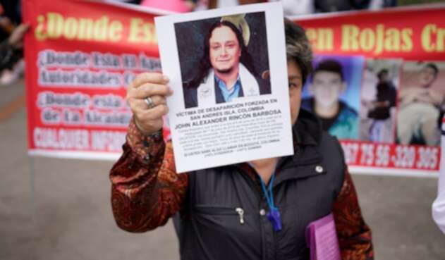 La denominada Marcha de los desaparecidos en Colombia, el primero de septiembre de 2018 en Bogotá