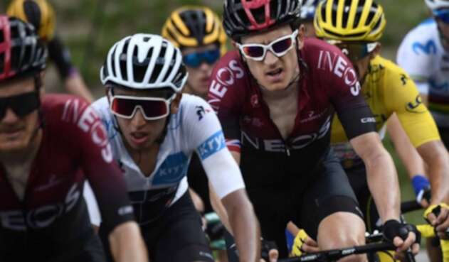 Bernal y Thomas, del Ineos Team. Bernal y Thomas, del Ineos Team.