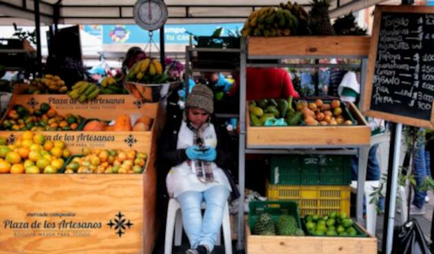 Foto de referencia del mercado campesino en Bogotá