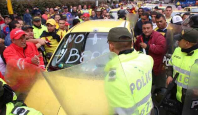 Paro de taxistas en Bogotá. Paro de taxistas en Bogotá.