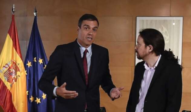 Pedro Sánchez, presidente del Gobierno español, junto a Pablo Iglesias. Pedro Sánchez, presidente del Gobierno español, junto a Pablo Iglesias.