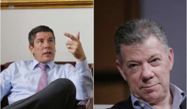 Ricardo Ferro, congresista uribista. Y a su lado, el expresidente Juan Manuel Santos