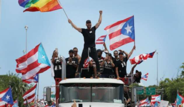 Ricky Martin en protestas en Puerto Rico