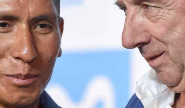 Nairo Quintana y Eusebio Unzué. Nairo Quintana y Eusebio Unzué.