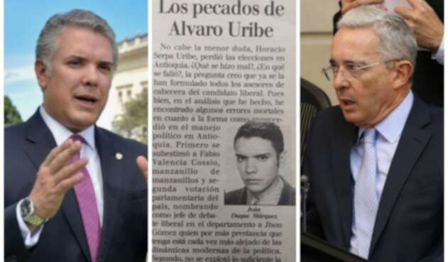 Iván Duque confirma que sí es suya columna sobre Álvaro Uribe. Iván Duque confirma que sí es suya columna sobre Álvaro Uribe.