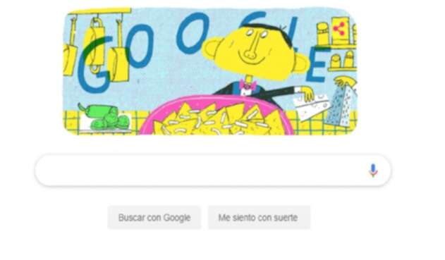 Doodle alusivo a la creación de los nachos
