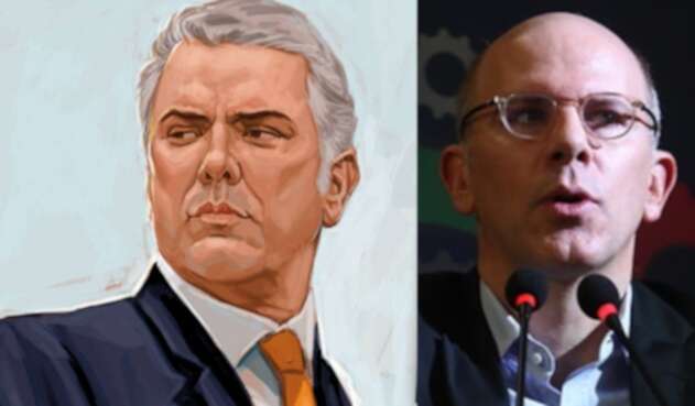 El presidente Iván Duque y Alejandro Santos, director de la revista Semana