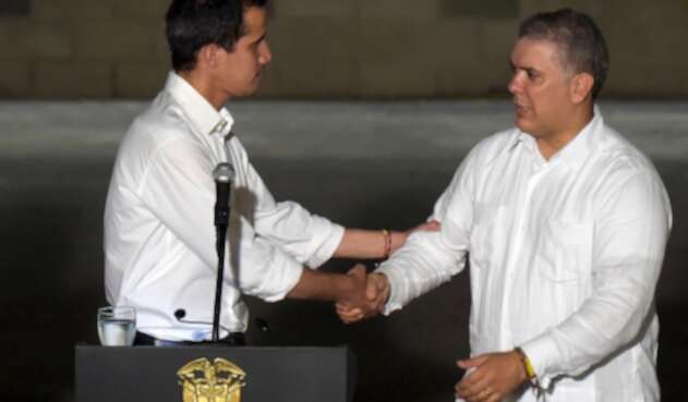 Juan Guaidó e Iván Duque, el 22 de febrero de 2019 en Cúcuta