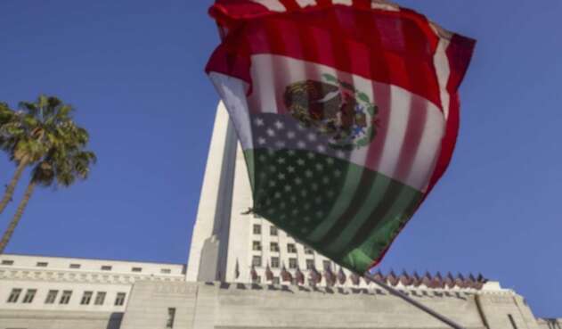 Banderas de México y Estados Unidos. Banderas de México y Estados Unidos.