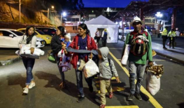 Migrantes venezolanos en la frontera entre Colombia y Ecuador Migrantes venezolanos en la frontera entre Colombia y Ecuador
