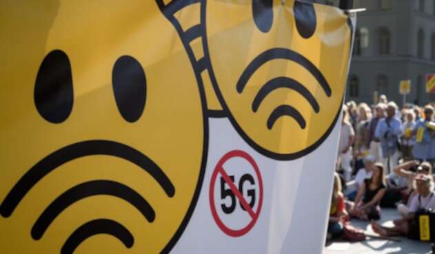 Protesta contra tecnología 5G