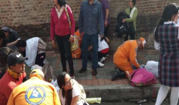 Afectados por petardos en el centro de Bogotá
