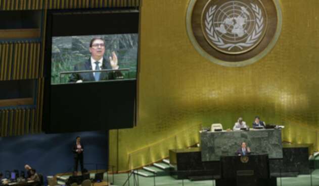 Bruno Rodríguez, canciller cubano, ante la ONU.