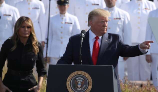 Melania Trump, primera dama de Estados Unidos, y Donald Trump, presidente de ese país, durante la conmemoración del 11-S en Nueva York Melania Trump, primera dama de Estados Unidos, y Donald Trump, presidente de ese país, durante la conmemoración del 11-S en Nueva York