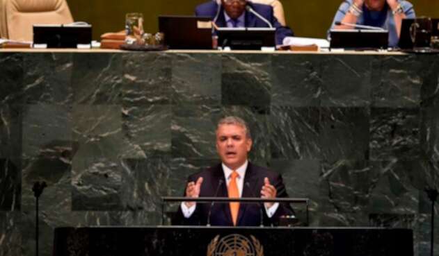 El presidente Iván Duque en la Asamblea General de la ONU, en Nueva York