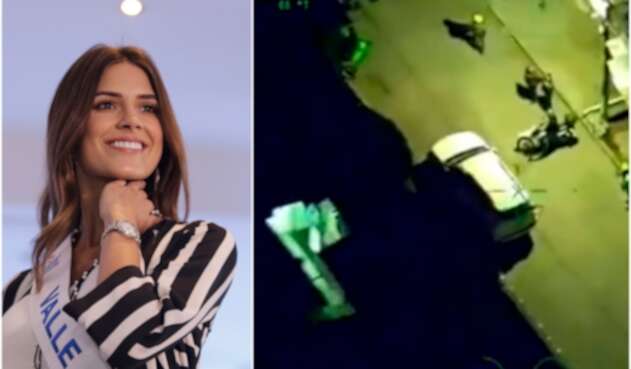 A la izquierda, la reina Gabriela Tafur. A la derecha, su camioneta recuperada