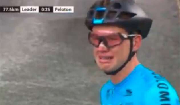 Germán Gómez, ciclista colombiano, en plena prueba de ruta Junior del Mundial de Yorkshire, en Reino Unido
