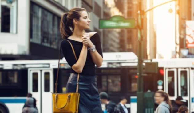 Una joven turista en Nueva York (Estados Unidos)