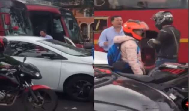 Pelea en vía de Bogotá