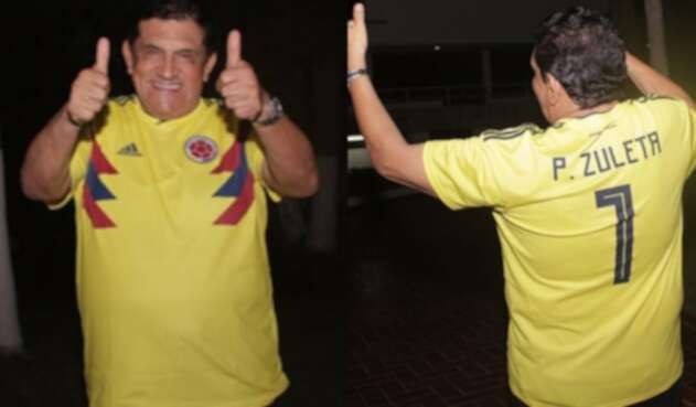 Poncho Zuleta cantó el himno de Colombia en juego contra Venezuela
