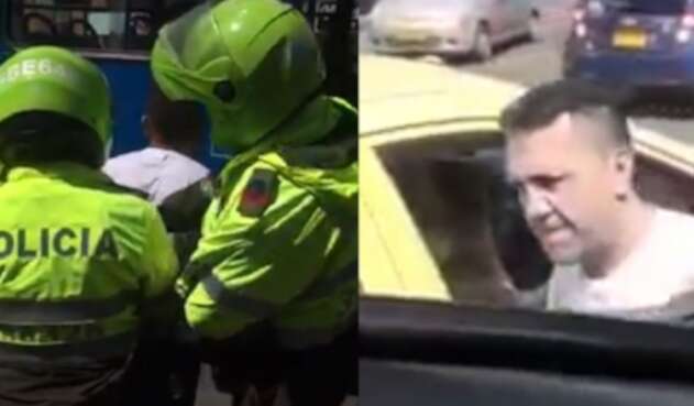 Taxista golpea conn un palo bus del SITP