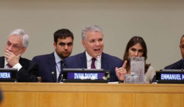 Presidente Iván Duque en la cumbre de Bosques en Nueva York