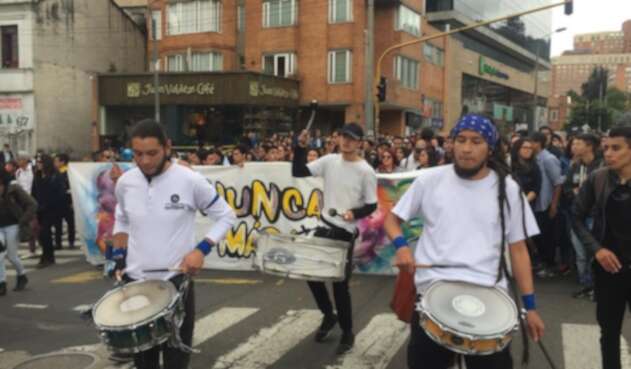 Marcha de estudiantes en Bogotá