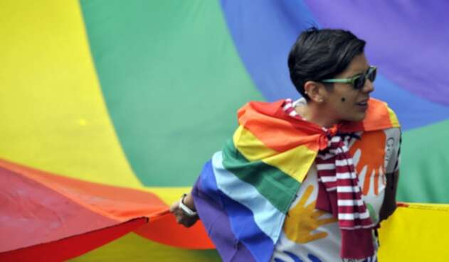 Marcha de la población LGBTI, en Bogotá.