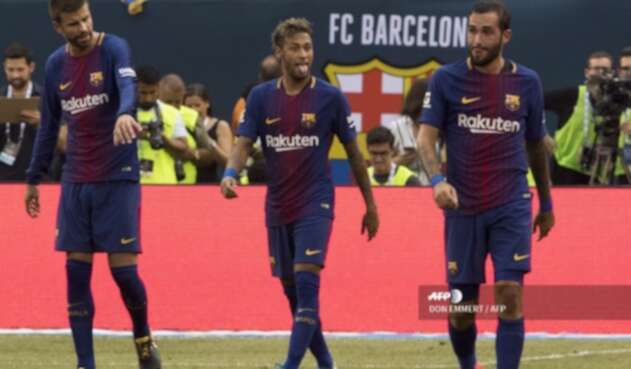Piqué y Neymar en Barcelona