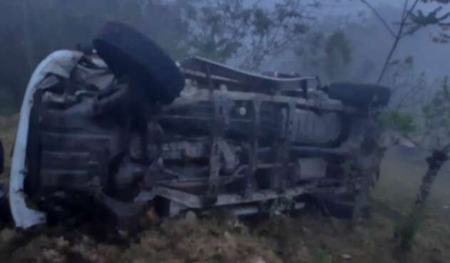 Imagen del accidente de los candidatos en Cauca. Imagen del accidente de los candidatos en Cauca.